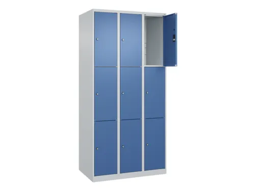 lockerkast,HxBxD 1850x900x500mm,3x3vakken,vak B 300mm,cil.-slot