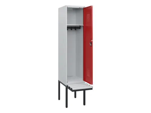 locker met bank,HxBxD 1950x400x815mm,1vak,vak B 400mm,cilinderslot