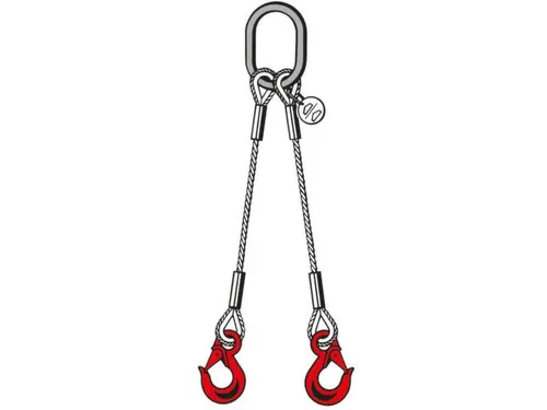 Kabelstrop 2strengen 1.4t 0-45° Kabel Ø 10mm Met Sika-haak