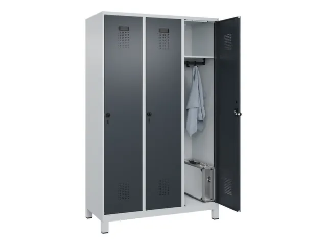 locker,HxBxD 1950x1200x500mm,3vak,vak B 400mm,draaigrendel,voeten