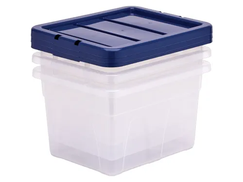 Opbergbox 22 Liter Plastic Transparant Blauw