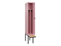 locker met bank,voor scheiding van kleding,HxBxD 2120x300x815mm,1vak