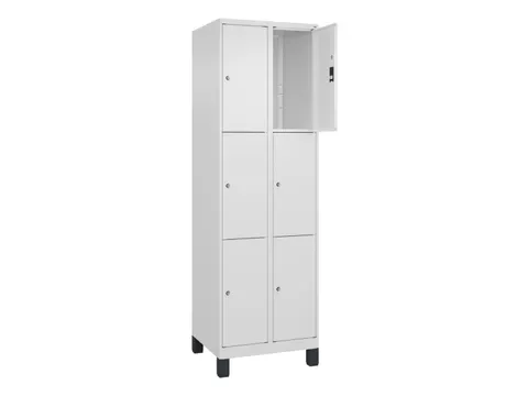 lockerkast,HxBxD 1950x600x500mm,2x3vakken,vak B 300mm,cil.-slot,voeten