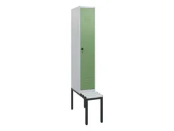 locker met bank,HxBxD 1950x300x815mm,1vak,vak B 300mm,draaigrendel