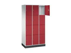 lockerkast,RAL 7035/RAL 3003,HxBxD 1950x920x500mm,3x4vakken,cil.-slot