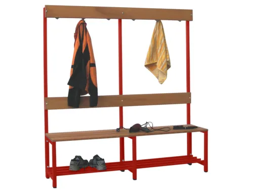 Omkleedbank LxB 1500x400mm Houten Latten Schoenenrek Haken Ral3000