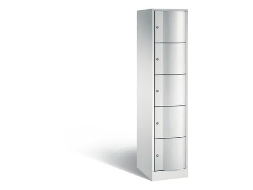 lockerkast 1950x396x540mm 1x5 vakken RAL7035 front RAL7035 sokkel