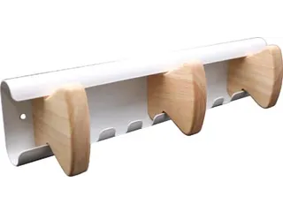 Unilux Wandkapstok Aurora Wit Beukenhout 3 haken - 4
