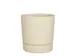 Plantenpot Mica Coco met schotel rond beige 23.5 x 22.5 cm