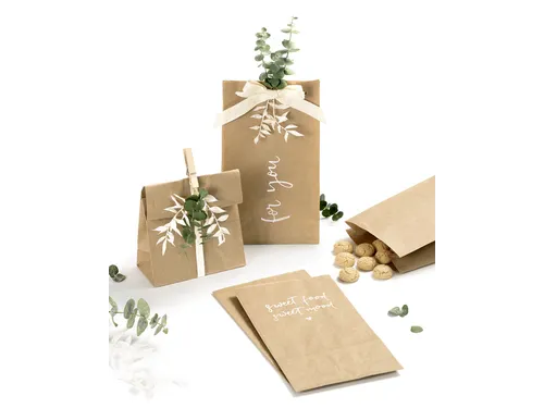 Blokbodemzak Folia 12x6x21cm foodsafe kraft set à 15 stuks