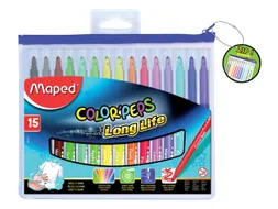 Viltstift Maped Color'Peps Long Life set à 15 kleuren