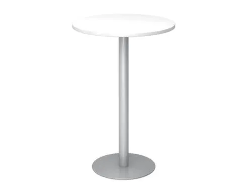 statafel,HxØ 1116x800mm,rond,schotelvoet zilverkleurig,ronde buis