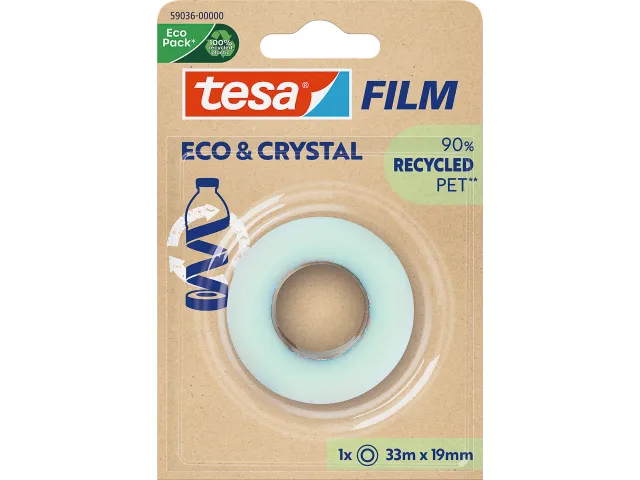 Tesa Eco+Crystal Plakfolie Transparant 19mmX33M