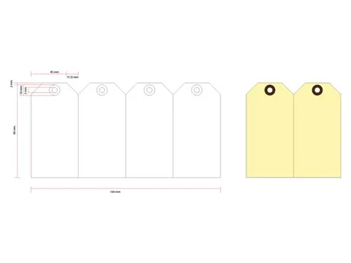 Label karton nr 3 200gr 45x90mm chamois 1000 stuks
