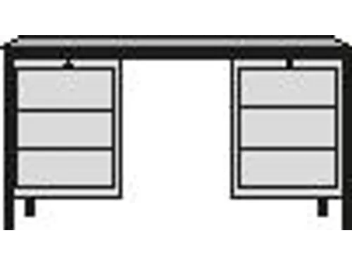 Werkplaatsbureau Bxdxh 1700x800x720mm 6laden Ral7035 Front Ral5010