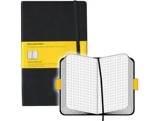 Notitieboek Moleskine large 130x210mm ruit 5x5mm hard cover zwart - 5