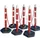set kettingstaanders,6staanders,10m ketting,paal HxØ 1000x70mm