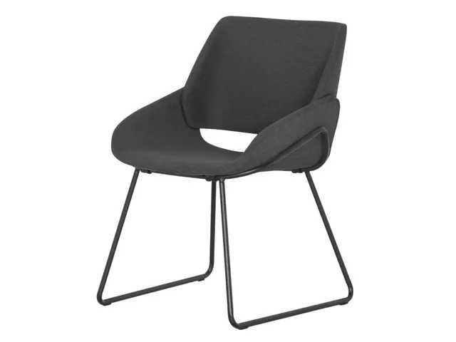 Conferentiestoel serie 128 Sledeframe zwart met stof antraciet