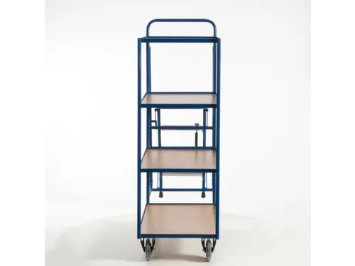 Orderverzamelwagen 990x590mm Totale H 1900mm 4 Etages Hout Ral5010