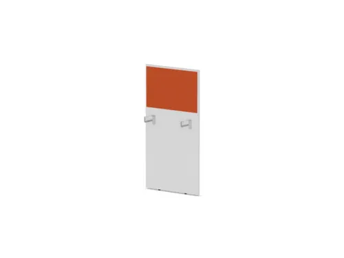 baliepaneel,v. bureau,aanbouw links,B 600mm,Bl-wit,BN3012-oranje