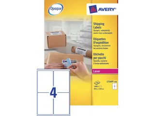 Etiket Avery L7169-250 99.1x139mm wit 1000stuks - 2