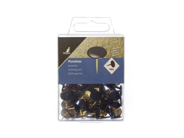 Punaises Kangaro met zwarte kap, messing, 100 stuks in kunststof doosj