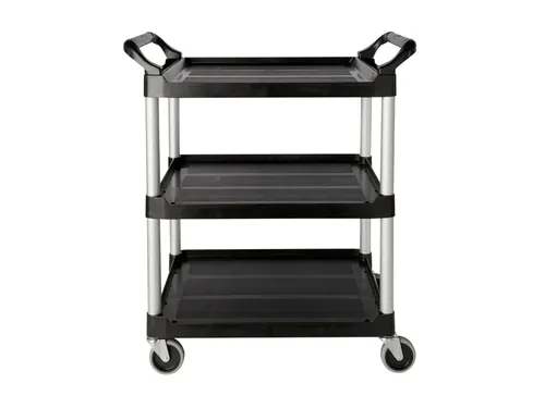 Serveerwagen Rubbermaid met 10cm zwenkwielen zwart