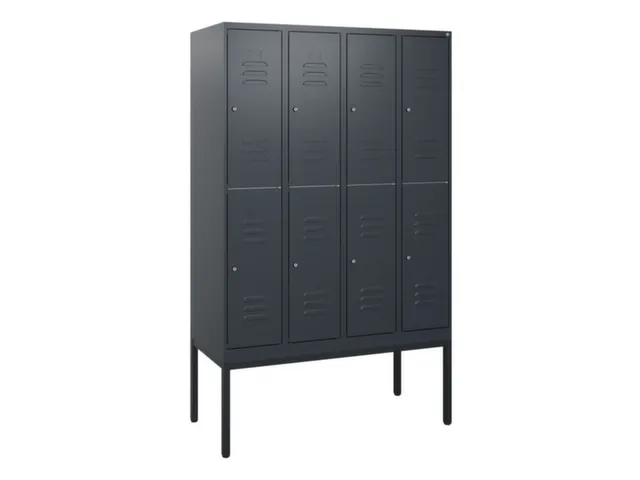 dubbeldekse locker,HxBxD 1950x1200x500mm,4x2vak.,vak B 300mm,cil.-slot