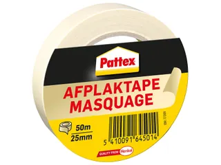 Afplaktape Pattex 25mmx50m creme - 2