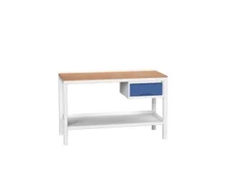 werkbank,HxBxD 930x1500x600mm,multiplexblad,4voeten,uitrusting: lade
