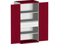 systeemkast 2000x1300x650mm 3xStalen bodem 2laden Ral7035 Ral3004