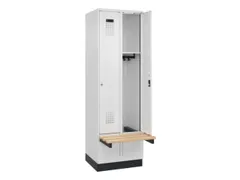 locker met bank,HxBxD 1950x600x815mm,2vak,vak B 300mm,cilinderslot