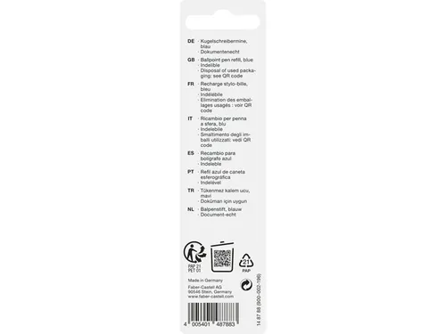 Vulling Faber-Castell Hexo balpen, M, Blauw op blisterkaart