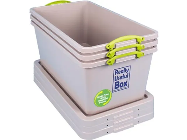 Recycled opbergdoos 82 Liter Grijs Stapelbaar