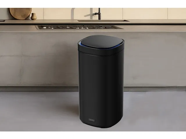 Afvalbak Desq Sensor 40 liter RVS zwart