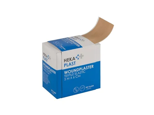 Pleister textiel elastic Hekaplast 5mx6cm