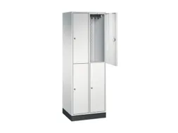 Dubbeldekse garderobekast,RAL 7035,HxBxD 1950x620x500mm,2x2vak.
