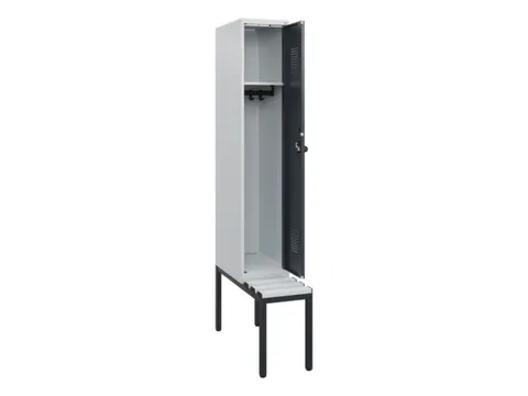 locker met bank,HxBxD 1950x300x815mm,1vak,vak B 300mm,draaigrendel