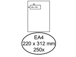 Envelop Hermes Venster Ea4 venster links 40x110mm zelfklevend 120gr