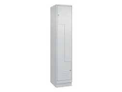 Z-garderobekast,HxBxD 1950x400x500mm,vak B 200/400mm,cil.-slot,sokkel