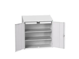 lessenaarkast 1130x1050x550mm 2 legborden 2 laden RAL7035 - 1