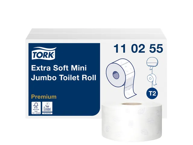 Toiletpapier Tork T2 Jumbo 110255 3-laags 120m 600 Vel 12 Rollen