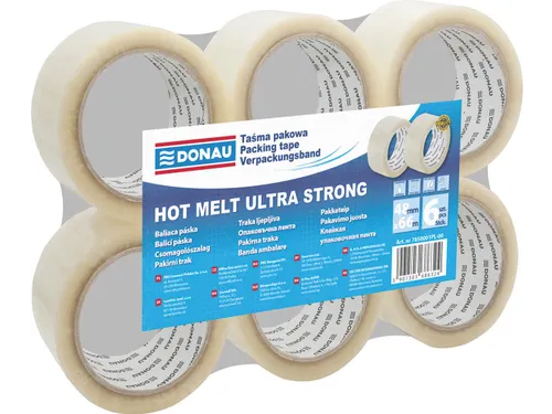 Donau verpakkingstape PP Hot-Melt 48mmx66m 50 micron transparant