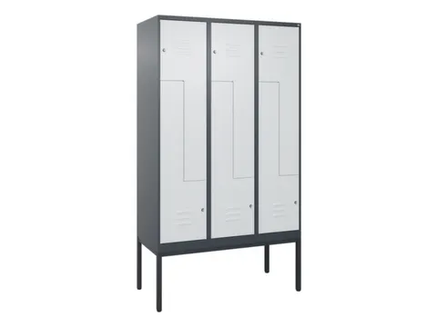 Z-garderobekast,HxBxD 2120x1200x500mm,vak B 200/400mm,cil.-slot
