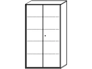 Kantoorkast 1920x1000x430mm Decor Romp Noten Decor Front Lichtgrijs - 2
