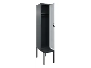 locker met bank,HxBxD 2120x400x815mm,1vak,vak B 400mm,draaigrendel - 1