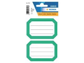 Boek Etiket Herma 5716 82x55mm Groene rand gelinieerd 12 stuks - 1