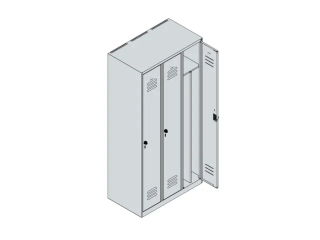 locker voor scheiding van kleding,HxBxD 1850x900x500mm,3vak