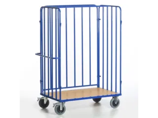pakketwagen,draagverm. 600kg,laadvl. LxB 1000x670mm,houtetage,RAL5010 - 1