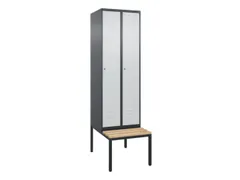 locker met bank,HxBxD 2120x600x815mm,2vak,vak B 300mm,cil.-slot